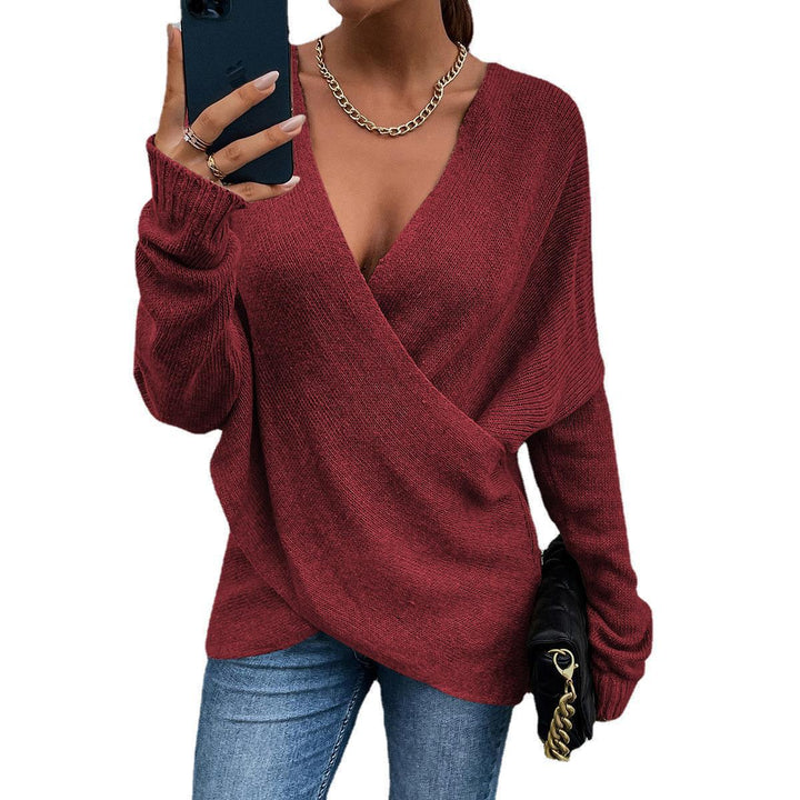 Damer Oversize Stickad tröja med V-ringning och avslappnad look Mirla-Eva Jonsson