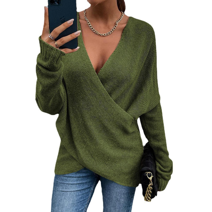 Damer Oversize Stickad tröja med V-ringning och avslappnad look Mirla-Eva Jonsson