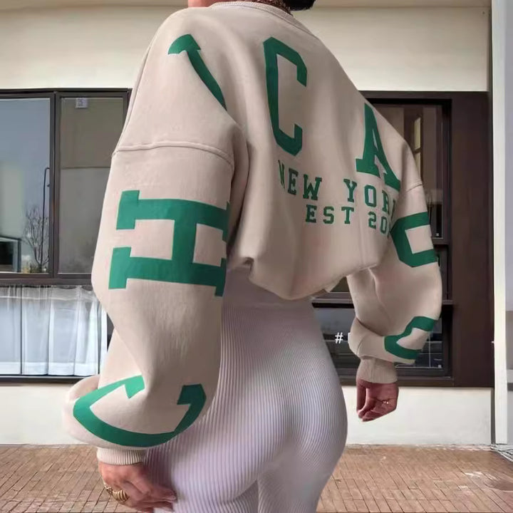 Damer Oversize Sweatshirt med grafiska accenter Mirla-Eva Jonsson