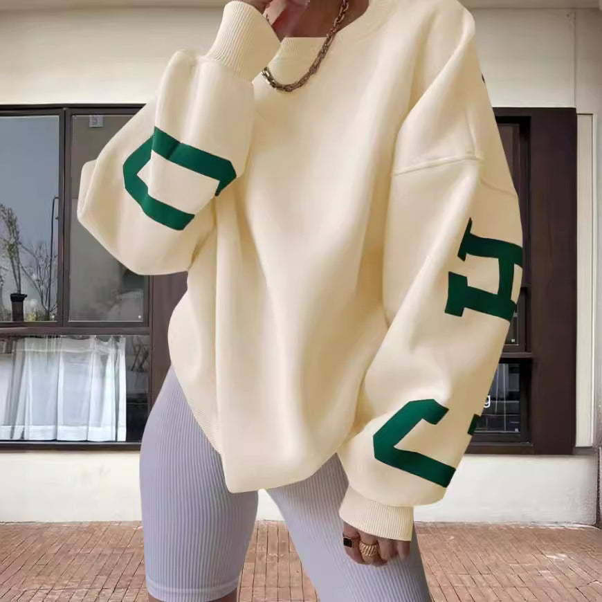Damer Oversize Sweatshirt med grafiska accenter Mirla-Eva Jonsson