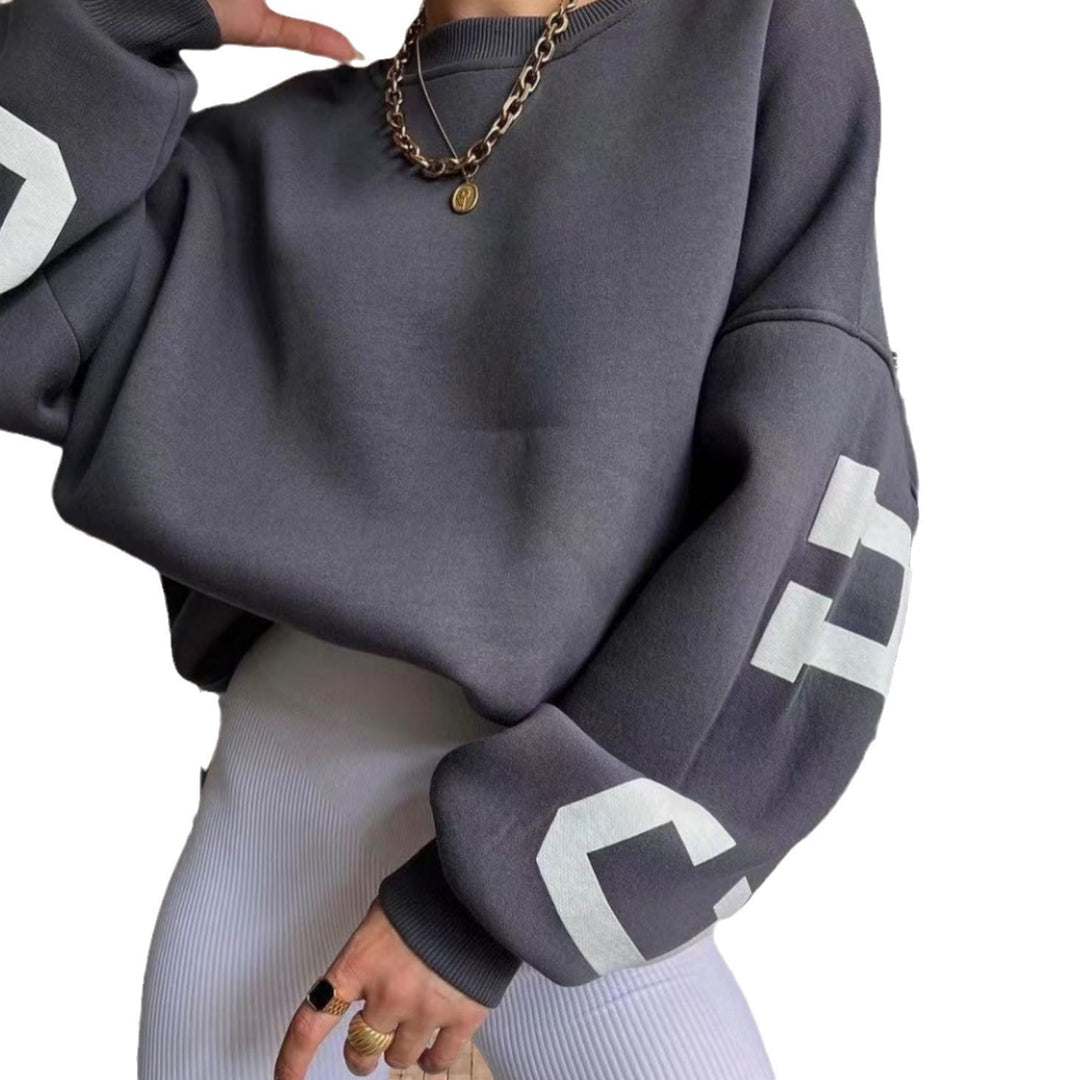 Damer Oversize Sweatshirt med grafiska accenter Mirla-Eva Jonsson