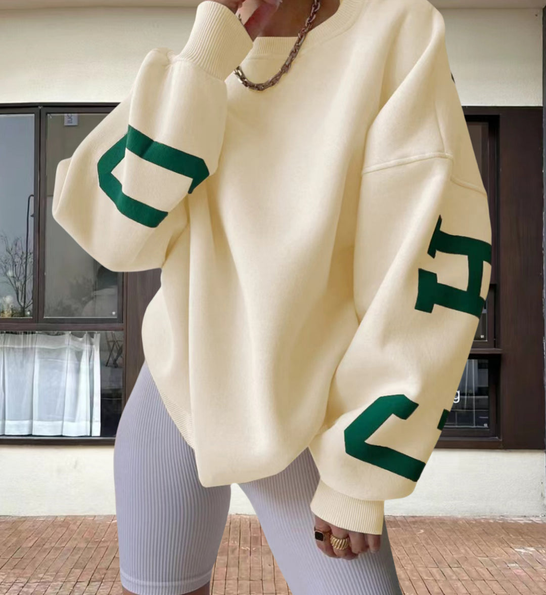 Damer Oversize Sweatshirt med grafiska accenter Mirla-Eva Jonsson