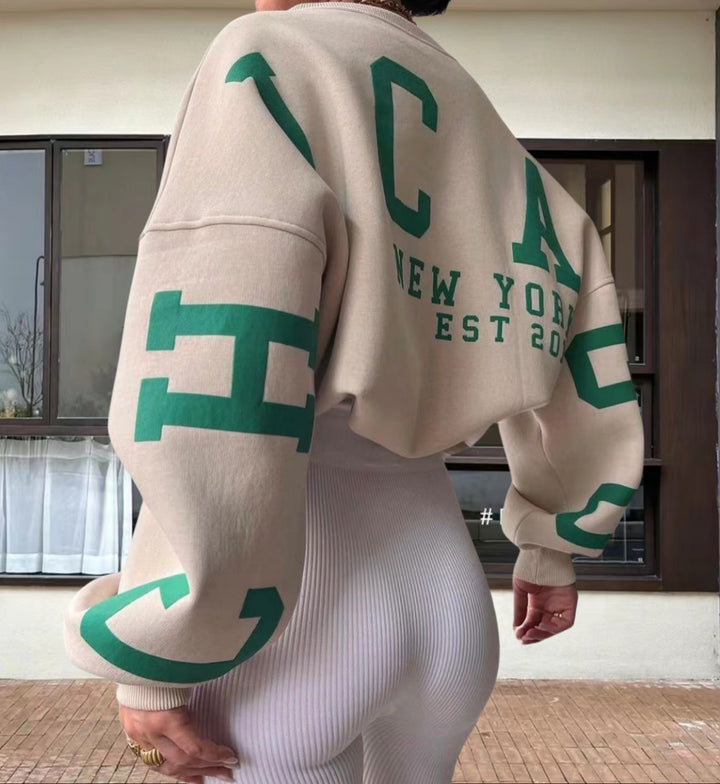 Damer Oversize Sweatshirt med grafiska accenter Mirla-Eva Jonsson