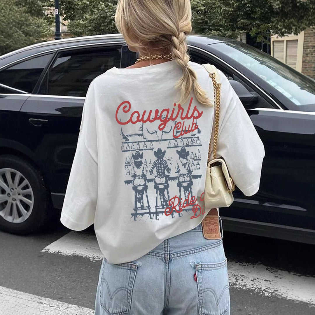 Damer Oversize T-shirt med retro cowgirl-motiv Mirla-Eva Jonsson