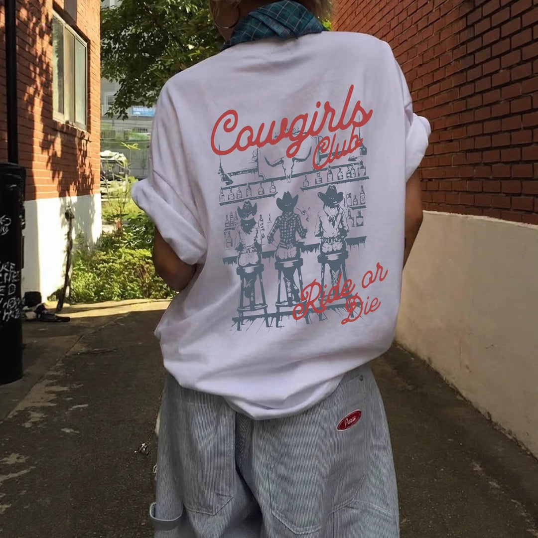 Damer Oversize T-shirt med retro cowgirl-motiv Mirla-Eva Jonsson