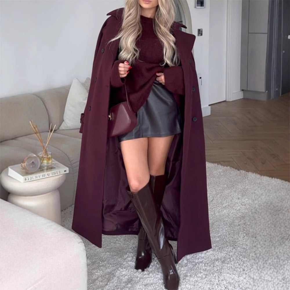 Damer Oversize-Trenchcoat med dubbelknäppning och rymliga fickor Eva Jonsson-Eva Jonsson