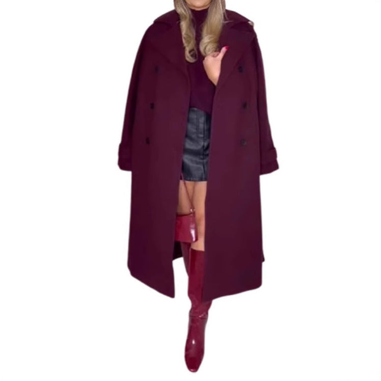 Damer Oversize-Trenchcoat med dubbelknäppning och rymliga fickor Eva Jonsson-Eva Jonsson