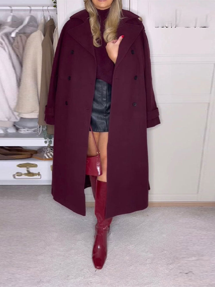 Damer Oversize-Trenchcoat med dubbelknäppning och rymliga fickor Eva Jonsson-Eva Jonsson