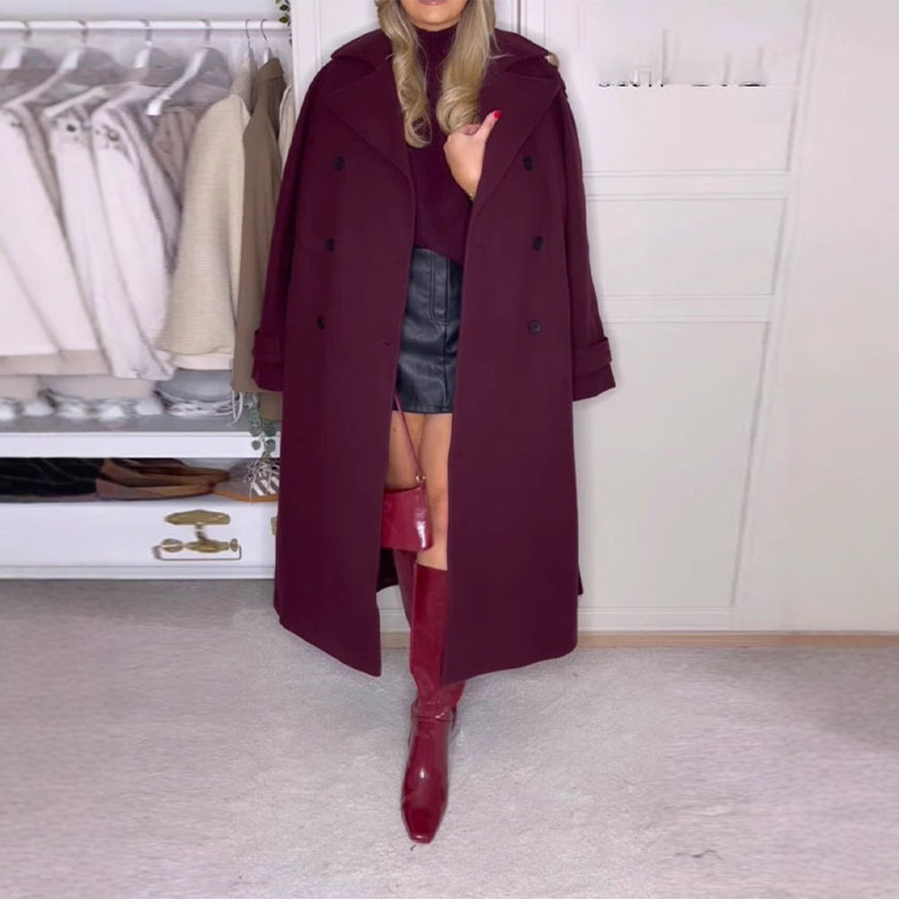 Damer Oversize-Trenchcoat med dubbelknäppning och rymliga fickor Eva Jonsson-Eva Jonsson