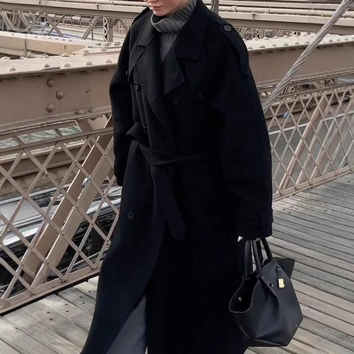 Damer Oversize Vinterkappa med elegant revers och praktiska fickor Eva Jonsson-Eva Jonsson