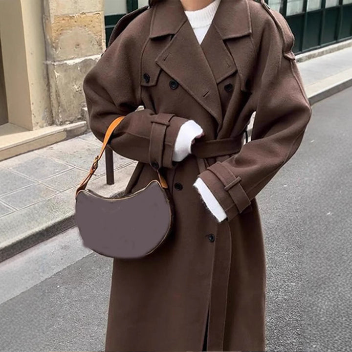 Damer Oversize Vinterkappa med elegant revers och praktiska fickor Eva Jonsson-Eva Jonsson