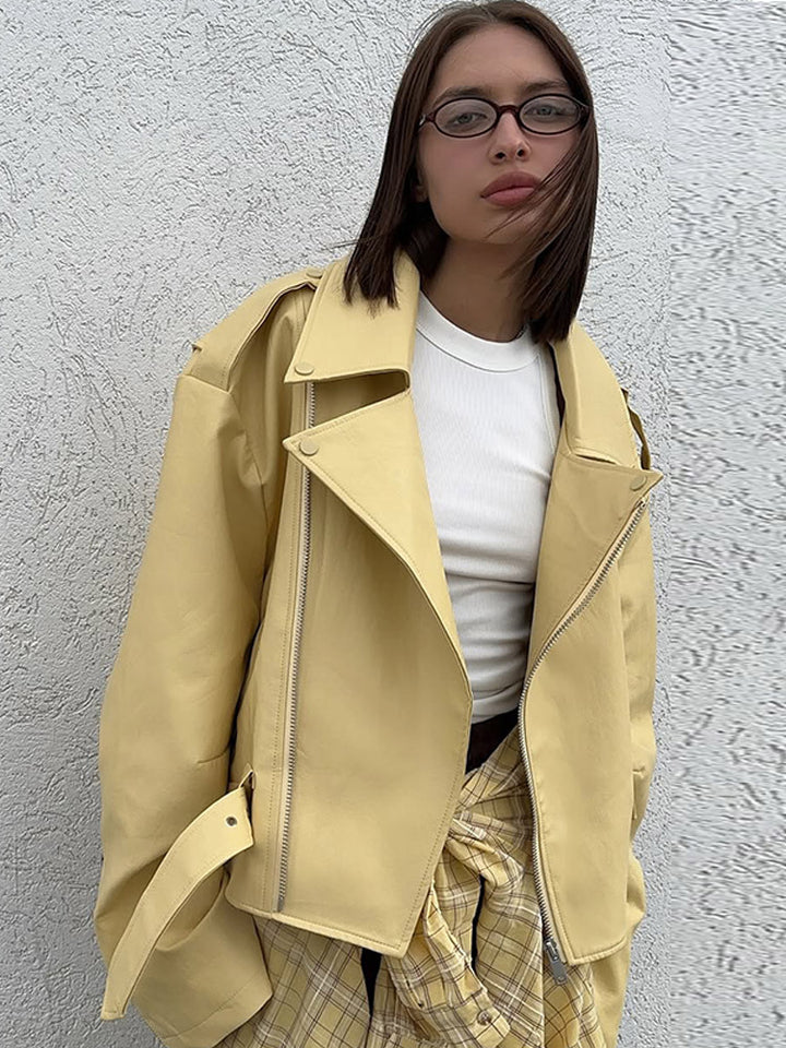Damer Oversized Bikerjacka med smickrande skärning Mirla-Eva Jonsson