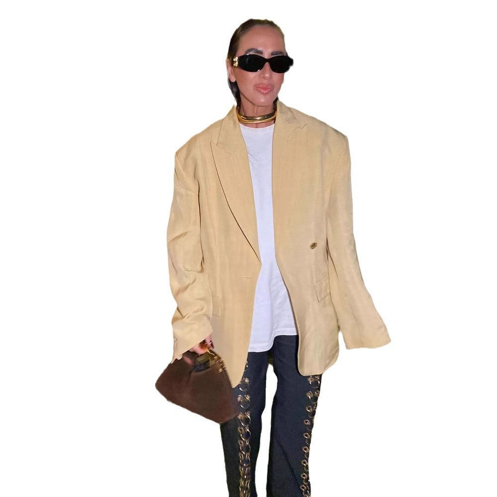 Damer Oversized Blazer i högkvalitativt linne Eva Jonsson-Eva Jonsson