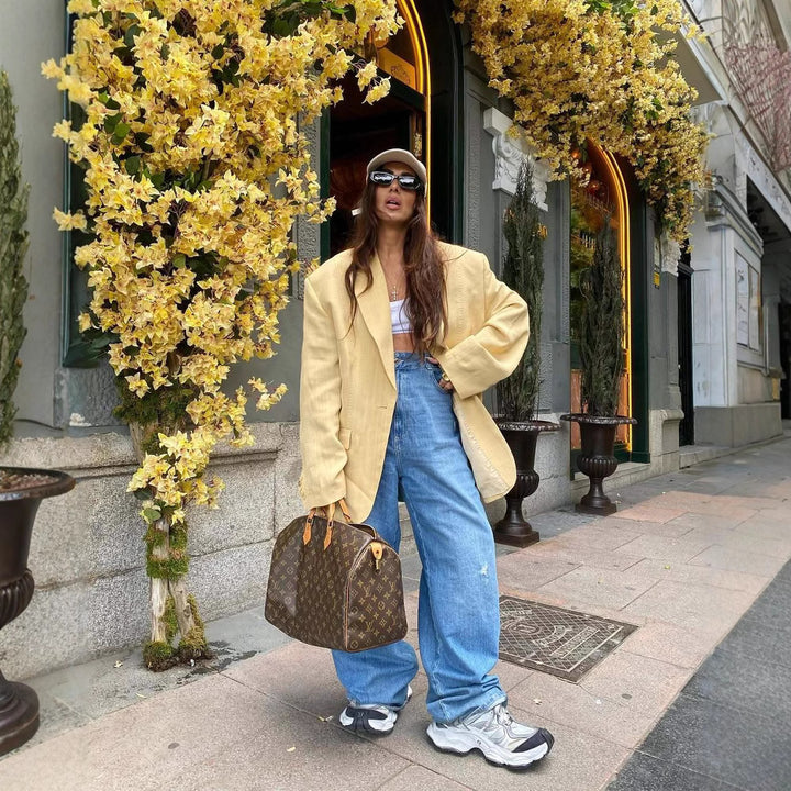 Damer Oversized Blazer i högkvalitativt linne Mirla-Eva Jonsson
