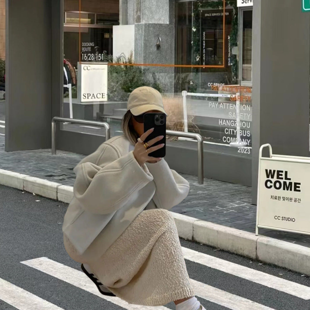 Damer Oversized Blazer med asymmetrisk design och elegant drapering Eva Jonsson-Eva Jonsson