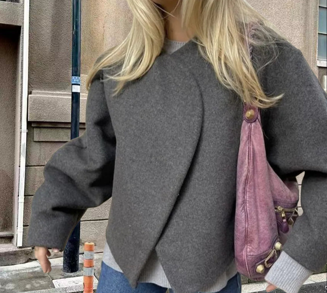 Damer Oversized Blazer med asymmetrisk design och elegant drapering Eva Jonsson-Eva Jonsson