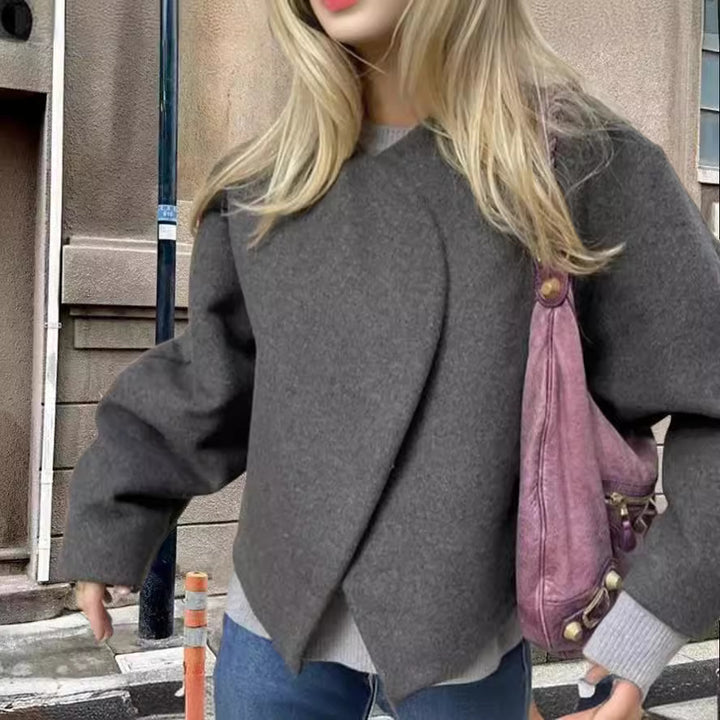 Damer Oversized Blazer med asymmetrisk design och elegant drapering Eva Jonsson-Eva Jonsson