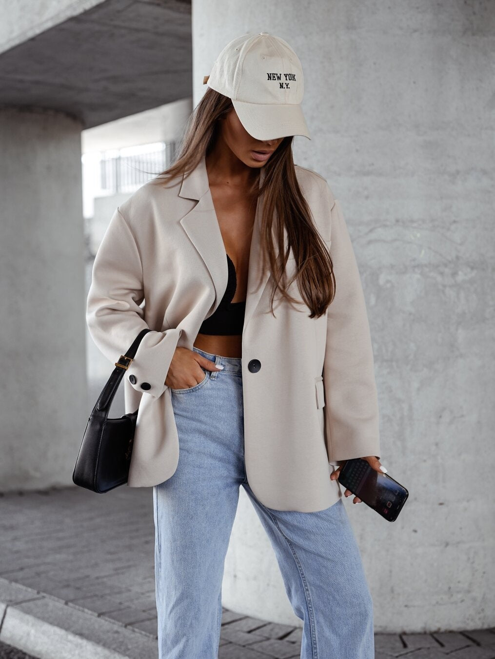 Damer Oversized Blazer med avslappnad skärning från Mirla-Eva Jonsson
