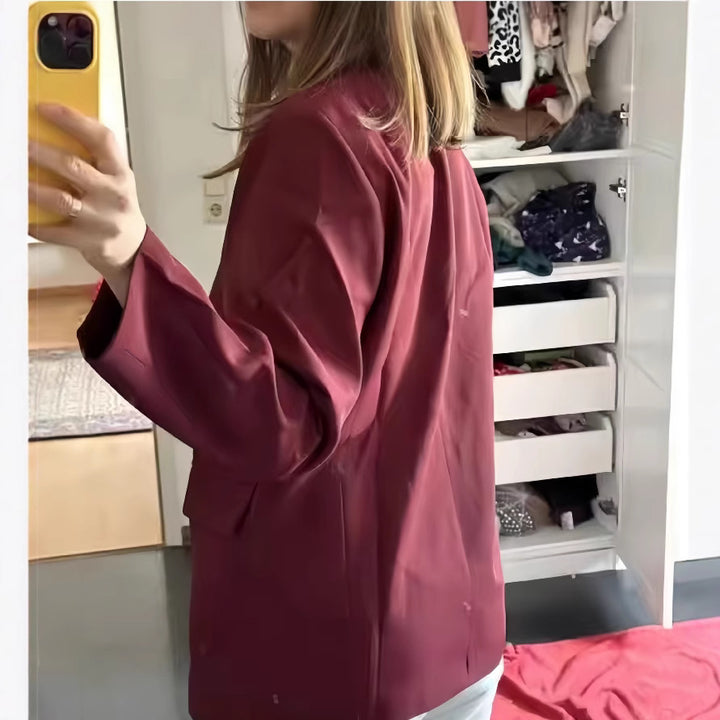 Damer Oversized Blazer med dubbelknäppning och avslappnad passform Eva Jonsson-Eva Jonsson