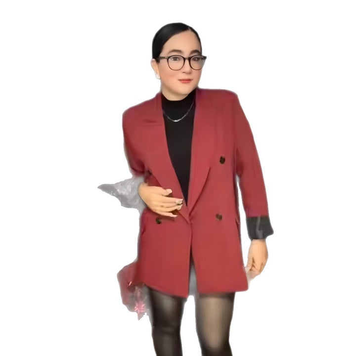Damer Oversized Blazer med dubbelknäppning och avslappnad passform Eva Jonsson-Eva Jonsson