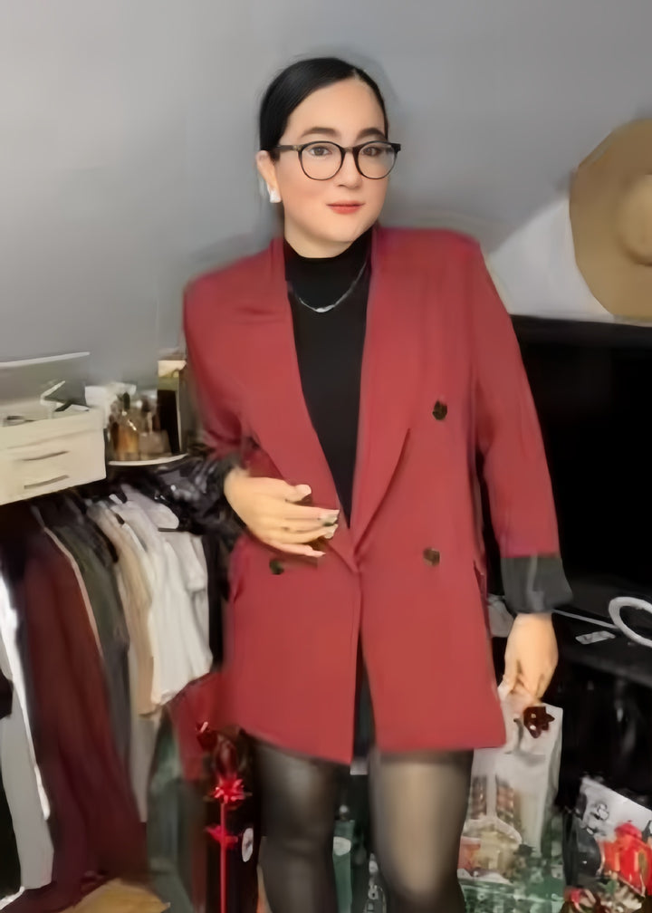 Damer Oversized Blazer med dubbelknäppning och avslappnad passform Eva Jonsson-Eva Jonsson