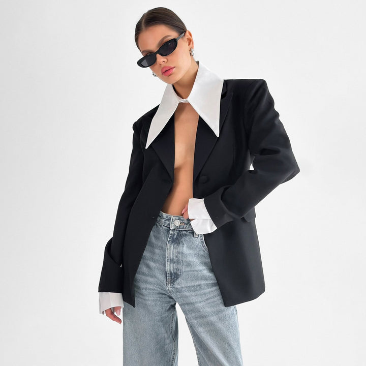 Damer Oversized Blazer med kontrasterande krage Mirla-Eva Jonsson
