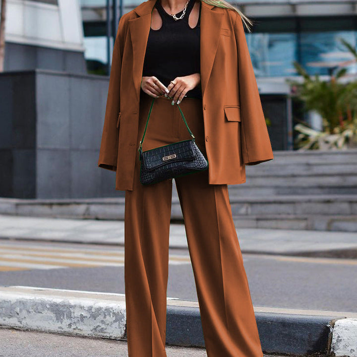 Damer Oversized Blazer och Vid Byxa Kombination Mirla-Eva Jonsson
