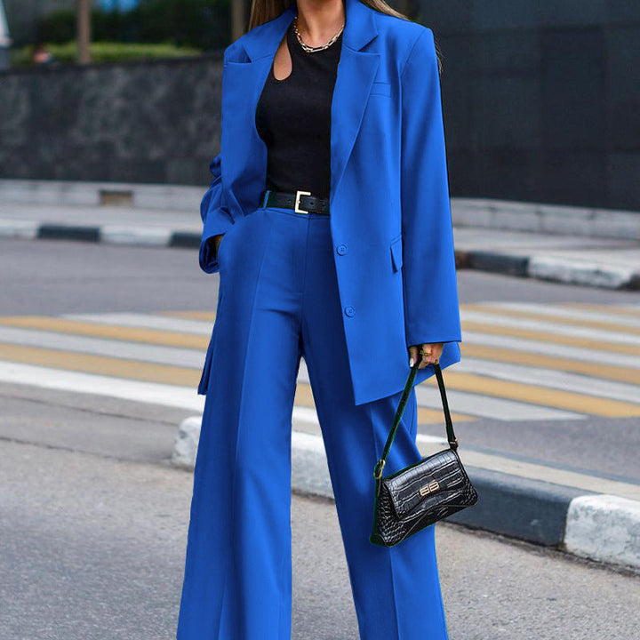 Damer Oversized Blazer och Vid Byxa Kombination Mirla-Eva Jonsson