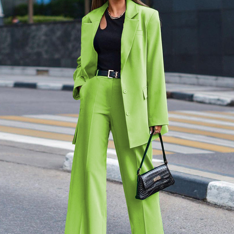 Damer Oversized Blazer och Vid Byxa Kombination Mirla-Eva Jonsson