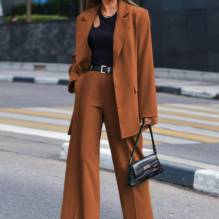 Damer Oversized Blazer och Vid Byxa Kombination Mirla-Eva Jonsson