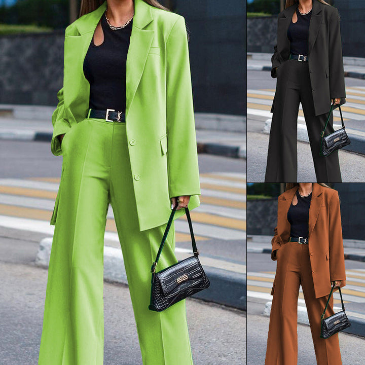 Damer Oversized Blazer och Vid Byxa Kombination Mirla-Eva Jonsson