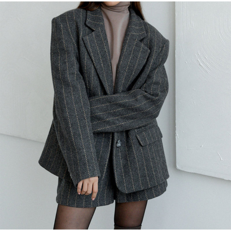 Damer Oversized Blazerjacka med eleganta ränder Eva Jonsson-Eva Jonsson
