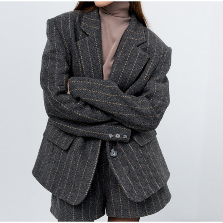 Damer Oversized Blazerjacka med eleganta ränder Eva Jonsson-Eva Jonsson