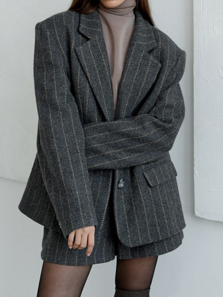 Damer Oversized Blazerjacka med eleganta ränder Eva Jonsson-Eva Jonsson