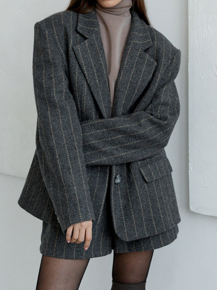 Damer Oversized Blazerjacka med eleganta ränder Eva Jonsson-Eva Jonsson