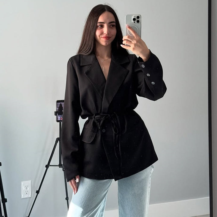 Damer Oversized Blazerjacka med midjebälte Mirla-Eva Jonsson