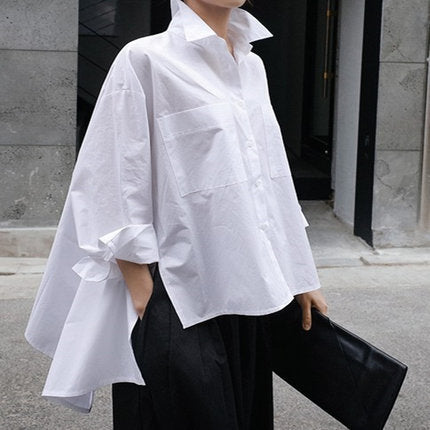 Damer Oversized Blus med Strukturerad Klippning och Moderiktiga Ärmar Mirla-Eva Jonsson