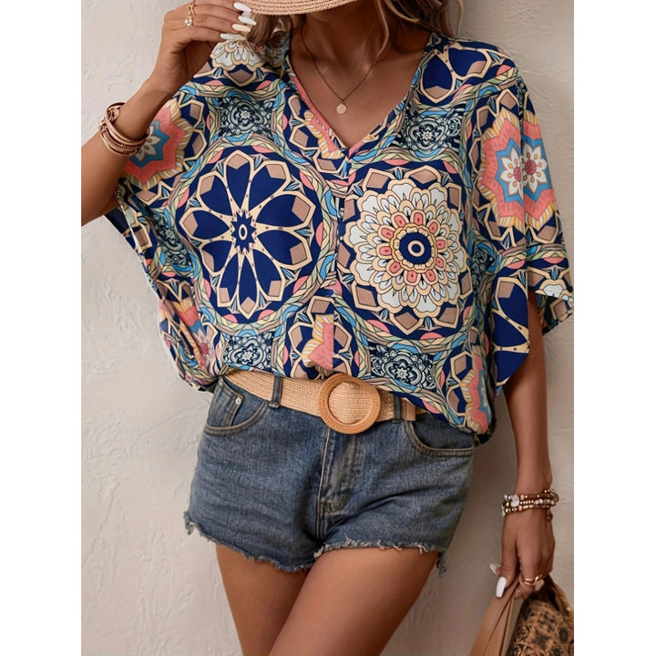 Damer Oversized Blus med kontrasterande blomtryck Mirla-Eva Jonsson