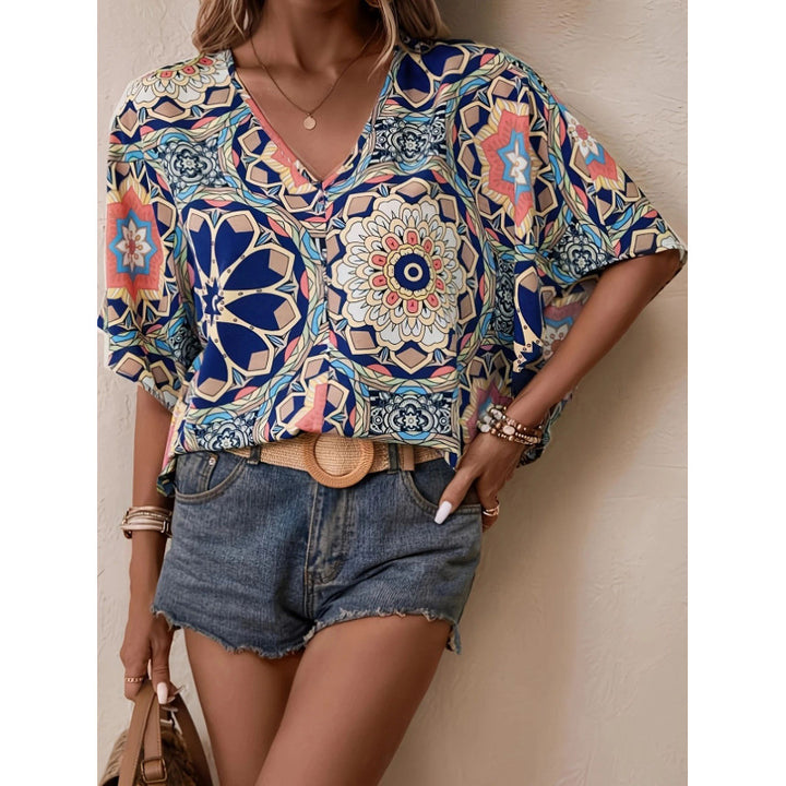 Damer Oversized Blus med kontrasterande blomtryck Mirla-Eva Jonsson