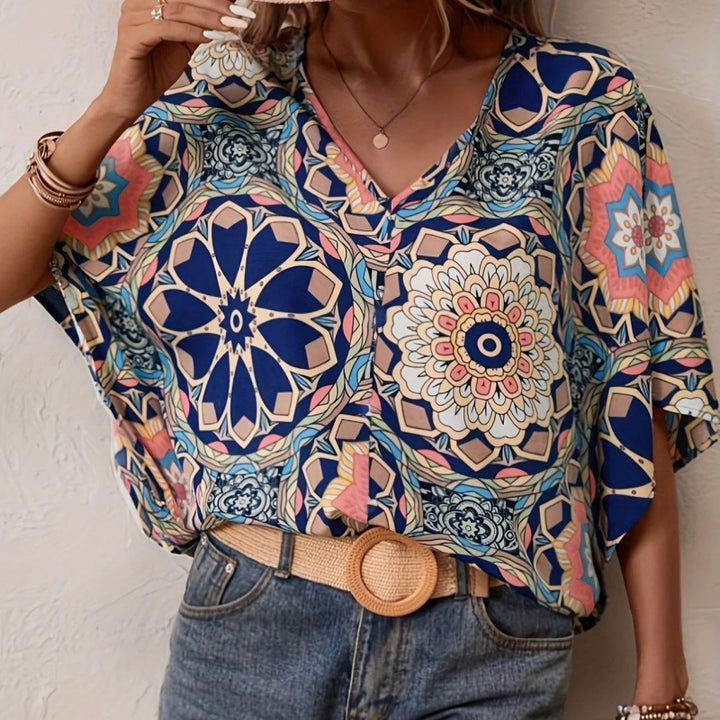 Damer Oversized Blus med kontrasterande blomtryck Mirla-Eva Jonsson