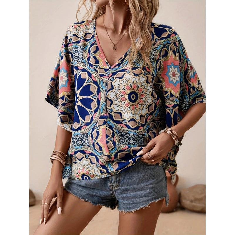 Damer Oversized Blus med kontrasterande blomtryck Mirla-Eva Jonsson