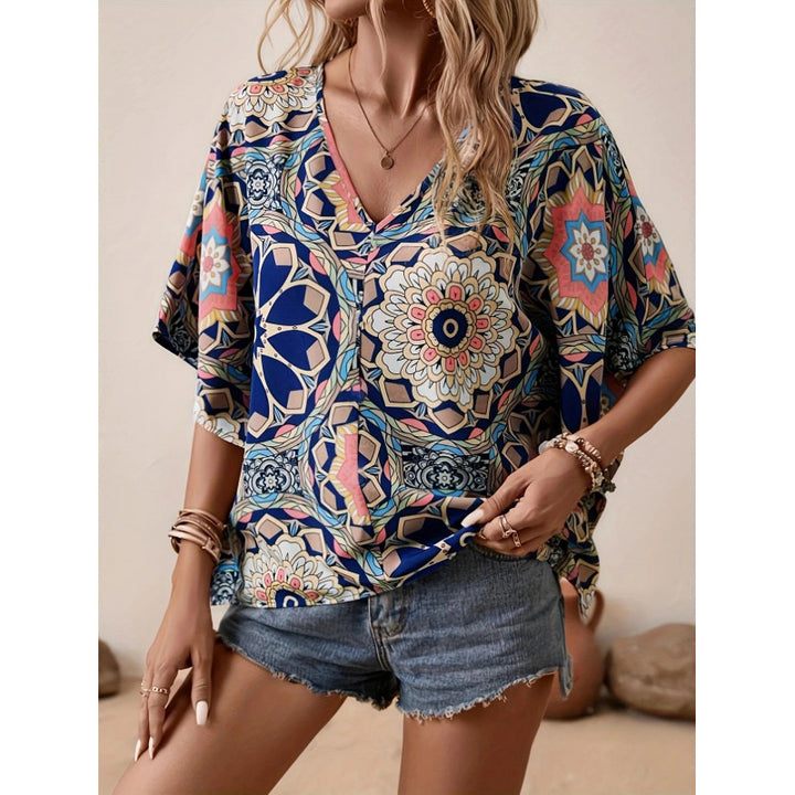 Damer Oversized Blus med kontrasterande blomtryck Mirla-Eva Jonsson