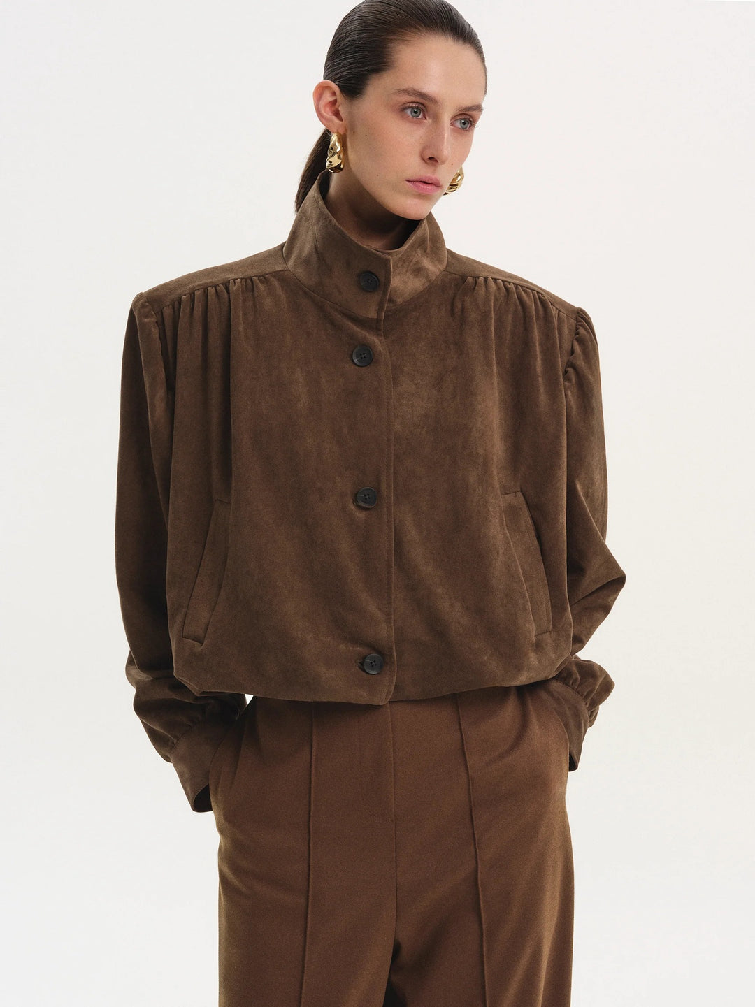 Damer Oversized Blus med stiligt plisserad design och eleganta knapppdetaljer Mirla-Eva Jonsson