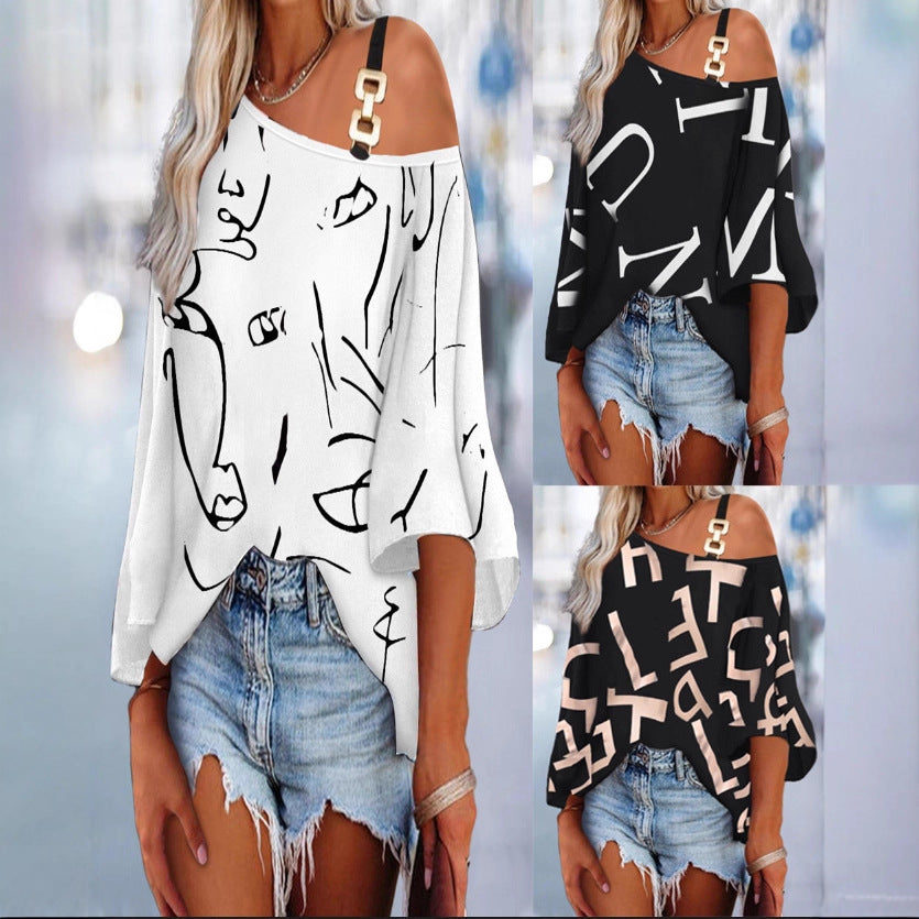 Damer Oversized Blusenskjorta med originell grafisk design Mirla-Eva Jonsson