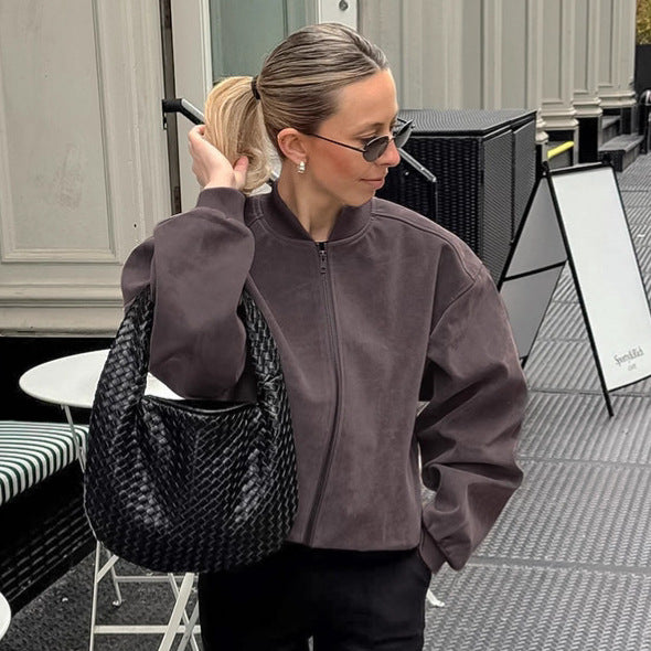 Damer Oversized Bomberjacka med voluminösa ärmar och ståkrage Eva Jonsson-Eva Jonsson