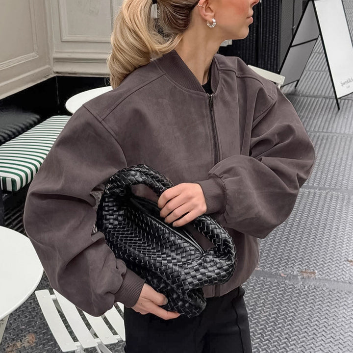 Damer Oversized Bomberjacka med voluminösa ärmar och ståkrage Eva Jonsson-Eva Jonsson