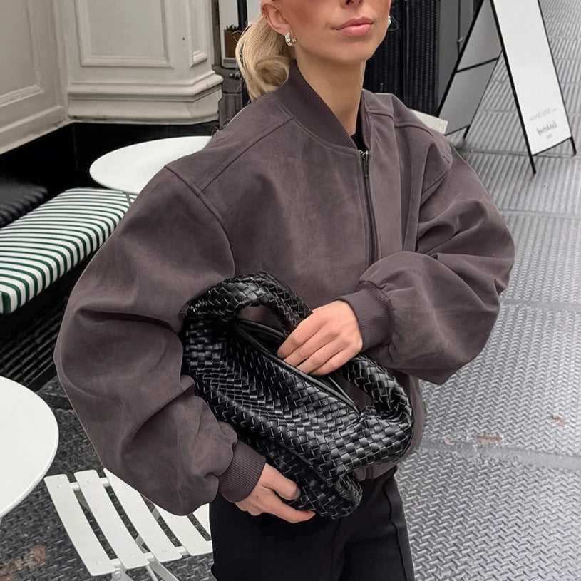 Damer Oversized Bomberjacka med voluminösa ärmar och ståkrage Eva Jonsson-Eva Jonsson