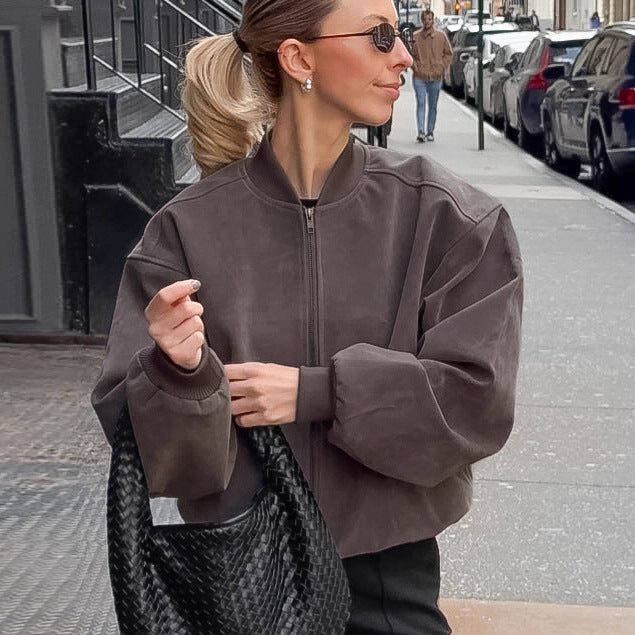 Damer Oversized Bomberjacka med voluminösa ärmar och ståkrage Eva Jonsson-Eva Jonsson
