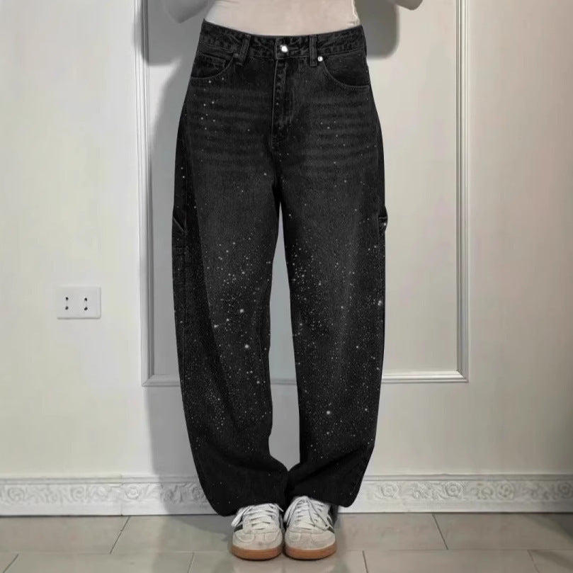 Damer Oversized Cargo-jeans med glittrande detalj Mirla-Eva Jonsson