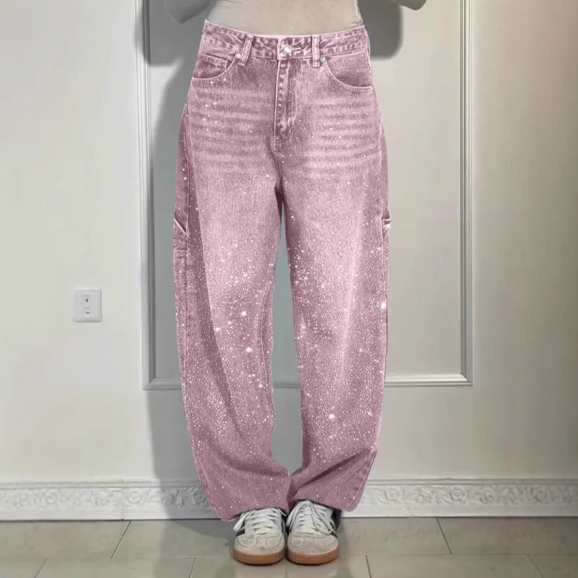 Damer Oversized Cargo-jeans med glittrande detalj Mirla-Eva Jonsson